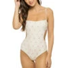 Oksana Cutout One Piece Swimsuit -Shoreline Trendy OKSANA FULL PIECE One Piece Swimsuit Off White Crystal Front