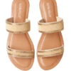 Metallic Beaded Slides -Shoreline Trendy OMRA 8304 Shoe Gold Front