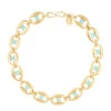 Neo Necklace -Shoreline Trendy P156 ENA3 Necklace Gold Turquoise Front