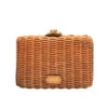 Paige Wicker Box Clutch -Shoreline Trendy PAIGECW Bag Toast Front