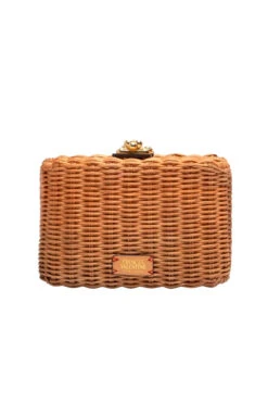 Paige Wicker Box Clutch