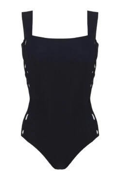 Lois Over The Shoulder One Piece Swimsuit -Shoreline Trendy PDS BLACK NOI One20Pieces Laydown 102852