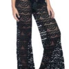 Crochet Lace Tie-Up Pants -Shoreline Trendy PLQ BLACK MIDNT Bottoms Front20Reverse 89956