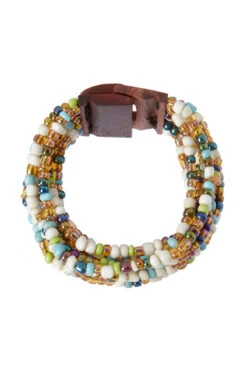 Seed Bead Wooden Buckle Bracelet