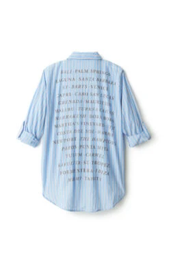 Destinations Oversize Shirt Dress -Shoreline Trendy PS22 5K3 396A5 Apparel Top Aqua Laydown1