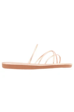 Ancient Greek Sandals Pu Metallic Strappy Sandals -Shoreline Trendy PU Shoe Rose Gold Side2