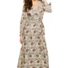 Danika Wrap Maxi Dress -Shoreline Trendy R041 DANIKA Apparel Dress Vintage Flowers Lavendar Front