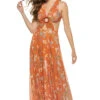 Begonia Cutout Maxi Dress -Shoreline Trendy R23FD16 Apparel Dress Gold Flame Front