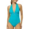 Mio Plunge Halter One Piece Swimsuit