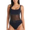 Stitched Mesh One Piece Swimsuit