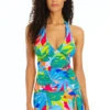 Life Of The Party Halter Tankini Top -Shoreline Trendy RBLP23414 Tankini Top Multi Front
