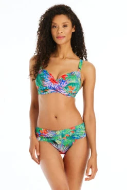 Tropical Flight Shirred Underwire Bikini Top (D Cup)