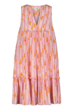 Gigi Bib Mini Dress -Shoreline Trendy RW2373 Apparel Dress Multi Pink Laydown