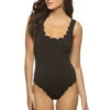 Marysia Palm Springs One Piece Wide Strap Tank 1 Marysia Palm Springs One Piece Wide Strap Tank -Shoreline Trendy S0043 One Piece Swimsuit Black Indigo Front1