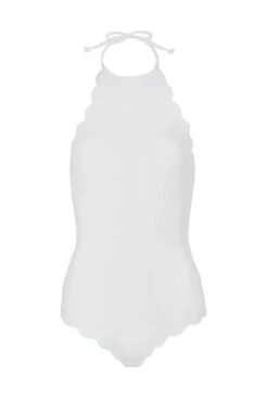 Marysia Mott Scalloped High Neck One Piece Swimsuit 7 Marysia Mott Scalloped High Neck One Piece Swimsuit -Shoreline Trendy S0049 One Piece Swimsuit Coconut Laydown