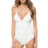 Marysia Santa Clara Scallop Over The Shoulder One Piece Swimsuit -Shoreline Trendy S0073 One Piece Swimsuit Coconut Front