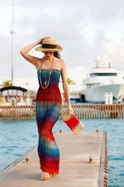 Scarf Trim Sun Hat -Shoreline Trendy S19804A Hat Toffee Lifestyle1