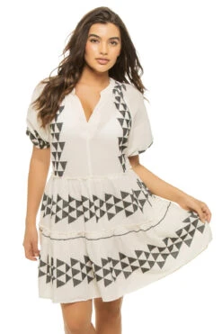 Embroidered Mini Dress