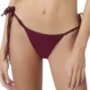 Mila Tie Side Brazilian Bikini Bottom -Shoreline Trendy SAA 660T Bikini Bottom Sangria Front