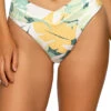 Jade Banded High Waist Bikini Bottom -Shoreline Trendy SBL MULTI LOCON Bottoms Front 103107