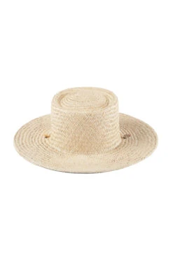 Seashells Boater Hat -Shoreline Trendy SEASHELLS Hat Off White Back