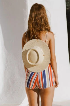 Seashells Boater Hat -Shoreline Trendy SEASHELLS Hat Off White Lifestyle1