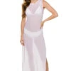 Terri Mesh Maxi Dress -Shoreline Trendy SFM134WHT Apparel Dress White Front