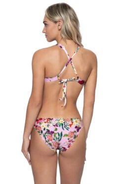 Reversible Seamless Wave Bralette Bikini Top -Shoreline Trendy SHB 757H Bikini Top Summer Hibiscus Back2