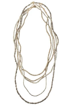 Shore Layers Metallic Bead Necklace