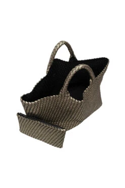 Metallic Neoprene Basket Weave Tote -Shoreline Trendy SN0108M Bag Etoile Side