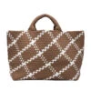 Large Neoprene Basket Weave Tote -Shoreline Trendy SN0124 Bag Cacao Front
