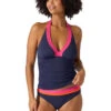 Tommy Bahama Color Block Halter Tankini Top -Shoreline Trendy SS100368 Tankini Top Passion Pink Front
