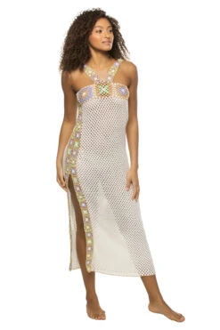 Crochet Patchwork Midi Dress