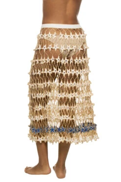 Star Crochet Midi Skirt -Shoreline Trendy SS23CS19 Apparel Bottom Snow White Back
