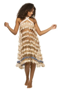 Star Crochet Midi Skirt -Shoreline Trendy SS23CS19 Apparel Bottom Snow White Front2