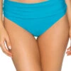 Unforgettable Shirred Banded Bikini Bottom -Shoreline Trendy SST BLUE POSB Bottoms Front 92995