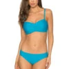 Iconic Twist Underwire Bandeau Bikini Top (D+ Cup) -Shoreline Trendy SST BLUE POSB Tops Front 92979