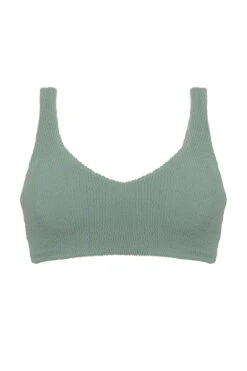Textured Wave Jazz Top 7 Textured Wave Jazz Top -Shoreline Trendy T75186 Bikini Top Grounding Green Laydown