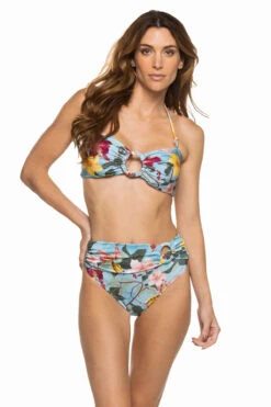 Hibiscus Ring Bandeau Bikini Top -Shoreline Trendy TOB20256US Bikini Top Celeste Front