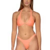 Hailey Sliding Halter Bikini Top -Shoreline Trendy U642TMELSO Bikini Top Melon Sorbet Front