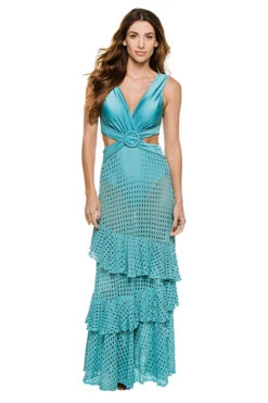 Netted Sleeveless Maxi Dress