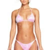 Gia Textured Tie Dye Bikini Top -Shoreline Trendy VIT PINK MAEC Tops Front 98886