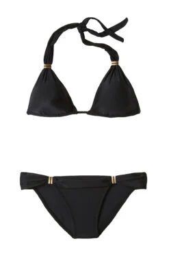 Bia Banded Hipster Bikini Bottom -Shoreline Trendy VIX BLACK BL Bottoms Laydown 75812