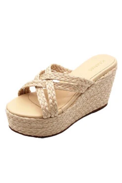 Guadalupe Raffia Wedge -Shoreline Trendy W00057R Shoe Natural Side1