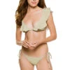 Eberjey Graziela Ruffle Bralette Bikini Top -Shoreline Trendy W2010GZ Bikini Top Pear Ivory Front