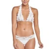 Crochet Lace Halter Bikini Top -Shoreline Trendy WAT 152H Bikini Top White Front