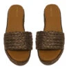 Braided Wedge Slides -Shoreline Trendy WED 06 Shoe Brown Front
