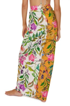 Long Floral Sarong -Shoreline Trendy WLB 1068S Apparel Bottom Wild Bloom Back