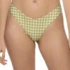 Delilah V-Front Brazilian Bikini Bottom -Shoreline Trendy WWSB13 88 Bikini Bottom Gingham Fern Front